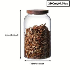 Large Glass Food Storage Container with Airtight Lid - 41oz, 61oz, 95oz