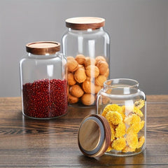 Large Glass Food Storage Container with Airtight Lid - 41oz, 61oz, 95oz