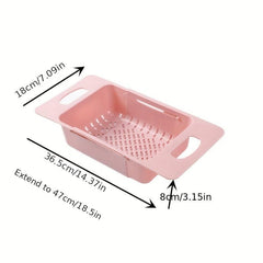 Adjustable Sink Drain Basket Faucet Retractable Vegetable Basin