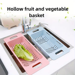 Adjustable Sink Drain Basket Faucet Retractable Vegetable Basin