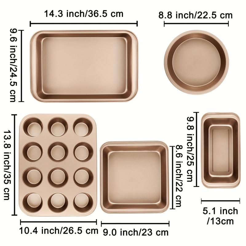 Nonstick Baking Pans Set Kitchen Bakeware With Multiple Pans
