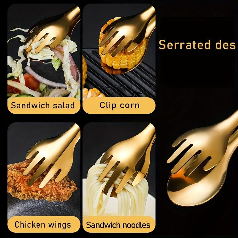 Stainless Steel Salads Tongs BBQ Tongs Food Serving Utensil Tong Clip