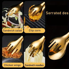 Stainless Steel Salads Tongs BBQ Tongs Food Serving Utensil Tong Clip