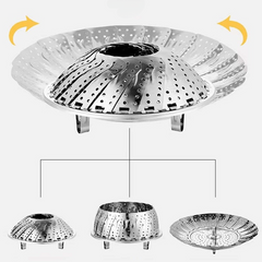 Foldable Steaming Rack Stainless Steel Steamer Insert for Kitchen