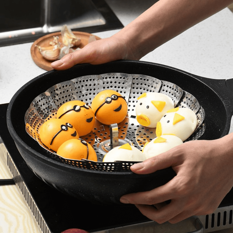 Foldable Steaming Rack Stainless Steel Steamer Insert for Kitchen