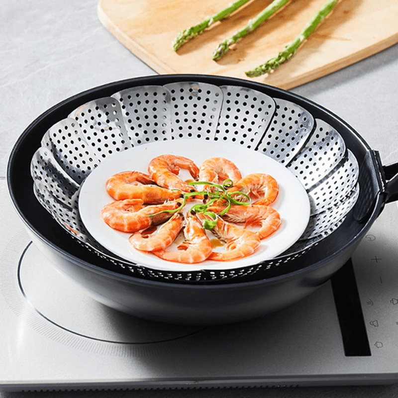 Foldable Steaming Rack Stainless Steel Steamer Insert for Kitchen