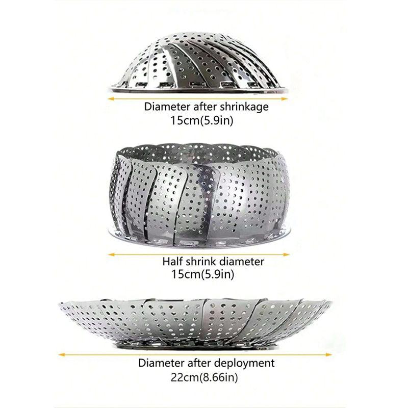 Foldable Steaming Rack Stainless Steel Steamer Insert for Kitchen