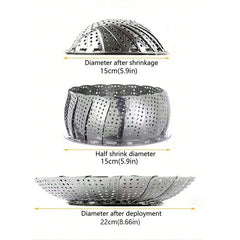 Foldable Steaming Rack Stainless Steel Steamer Insert for Kitchen