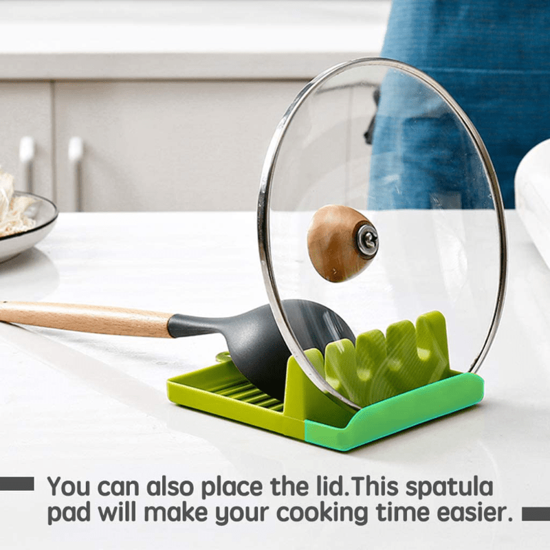 Utensil Rest With Drip Pad Heat Resistant Anti Slip Spoon Rest For Stove Top