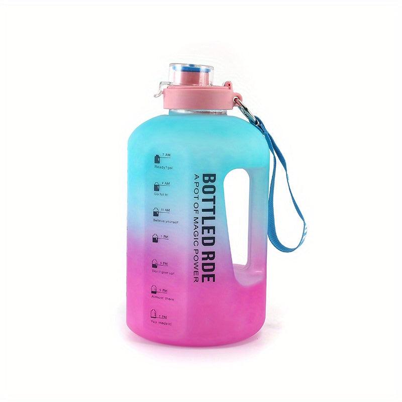 2200ml Heavy Duty Water Bottle With Time Marker, Portable Water Jug