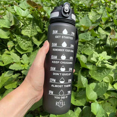 1L Motivational Water Bottle with Straw for Fitness, Camping, Hiking