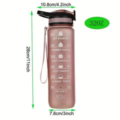 1L Motivational Water Bottle with Straw for Fitness, Camping, Hiking