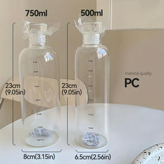 Transparent Motivational Water Bottle BPA Free 17oz 25oz