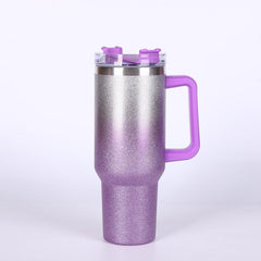 Glitter Tumbler 40oz Stainless Steel Water Bottle With Lid And Straw