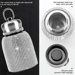 300ml Rhinestone Water Bottle Vacuum Flask
