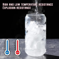 High Borosilicate Glass Water Cup With Airtight Lids & Straws