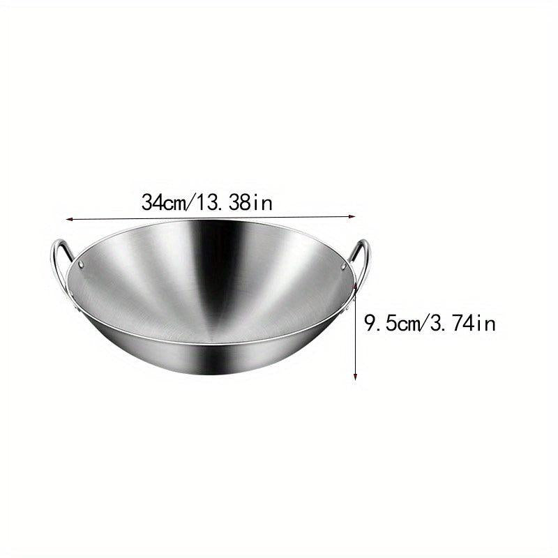 Stainless Steel Wok for Chinese Cooking and Frying