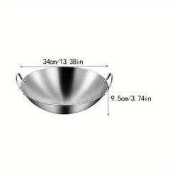 Stainless Steel Wok for Chinese Cooking and Frying