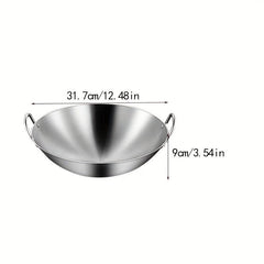 Stainless Steel Wok for Chinese Cooking and Frying