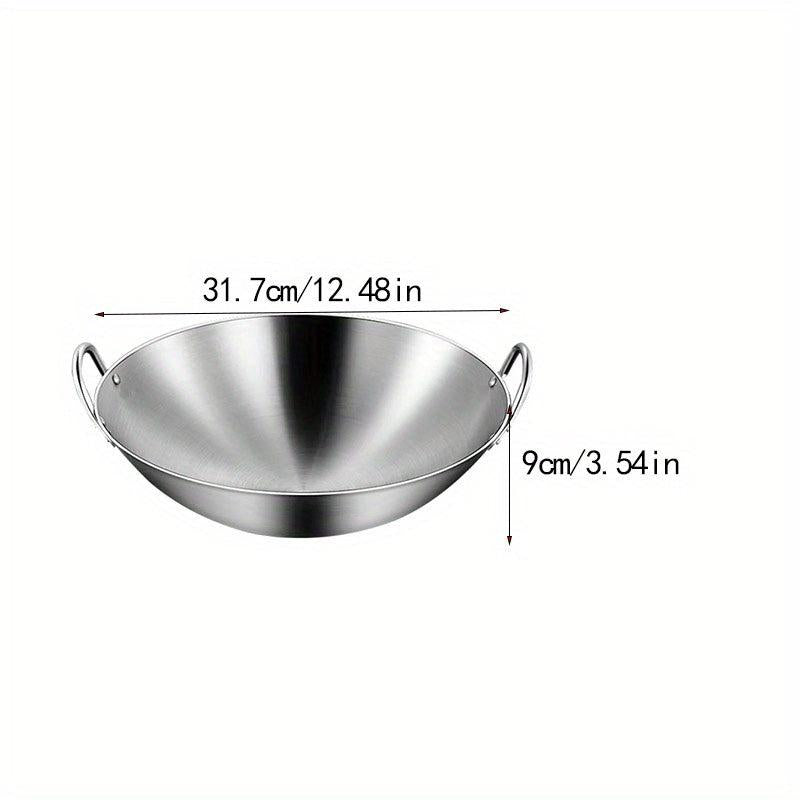 Stainless Steel Wok for Chinese Cooking and Frying