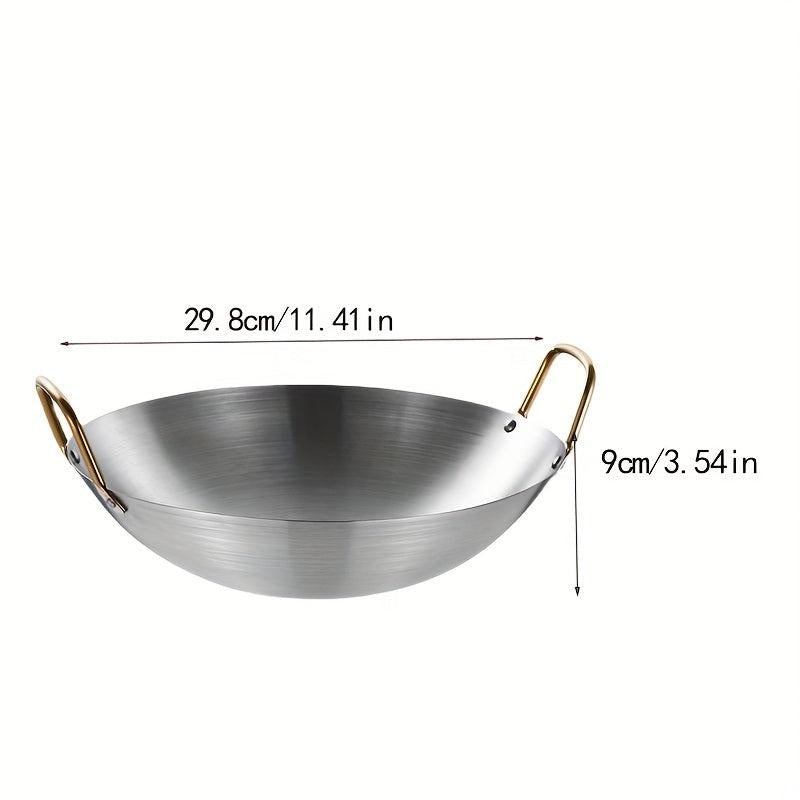 Stainless Steel Wok for Chinese Cooking and Frying