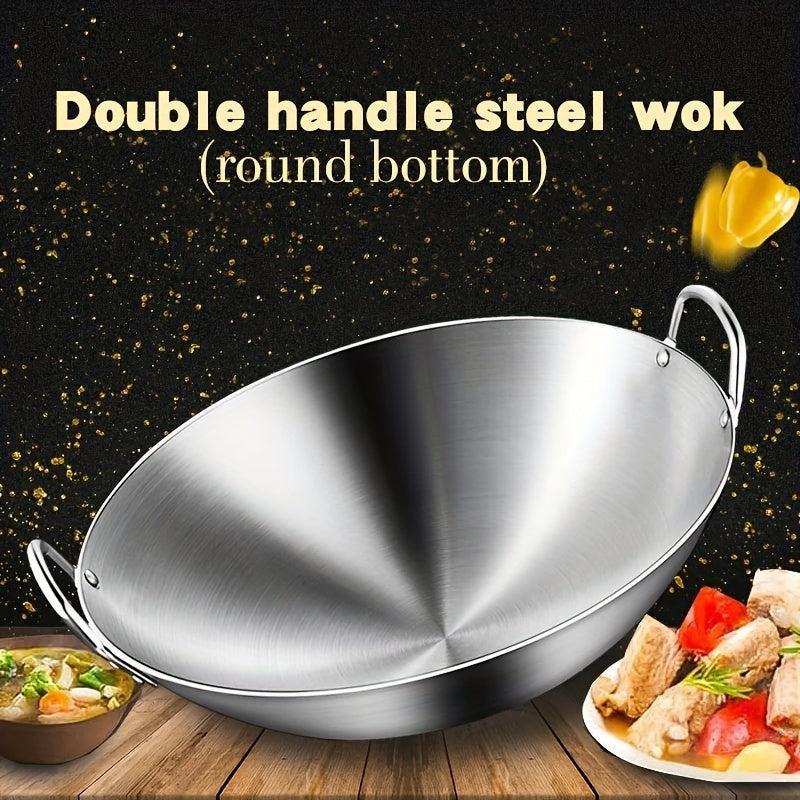 Stainless Steel Wok for Chinese Cooking and Frying