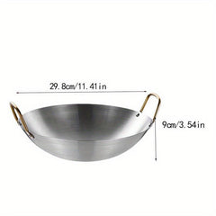 Stainless Steel Wok for Chinese Cooking and Frying