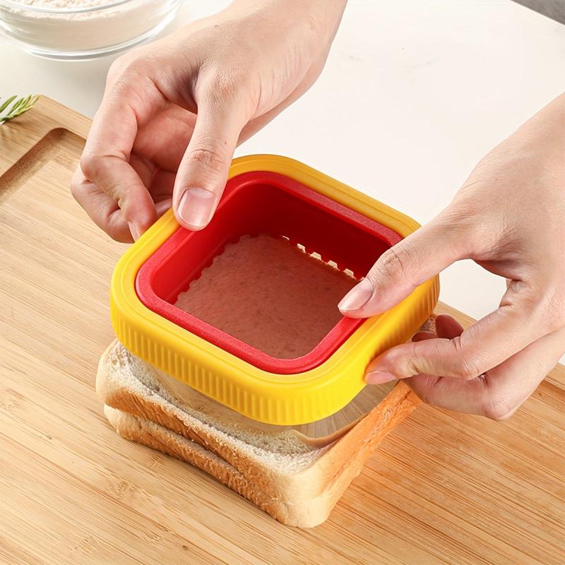 Sandwich Cutter And Sealer Square Stainless Steel And Plastic Cookie Cutter