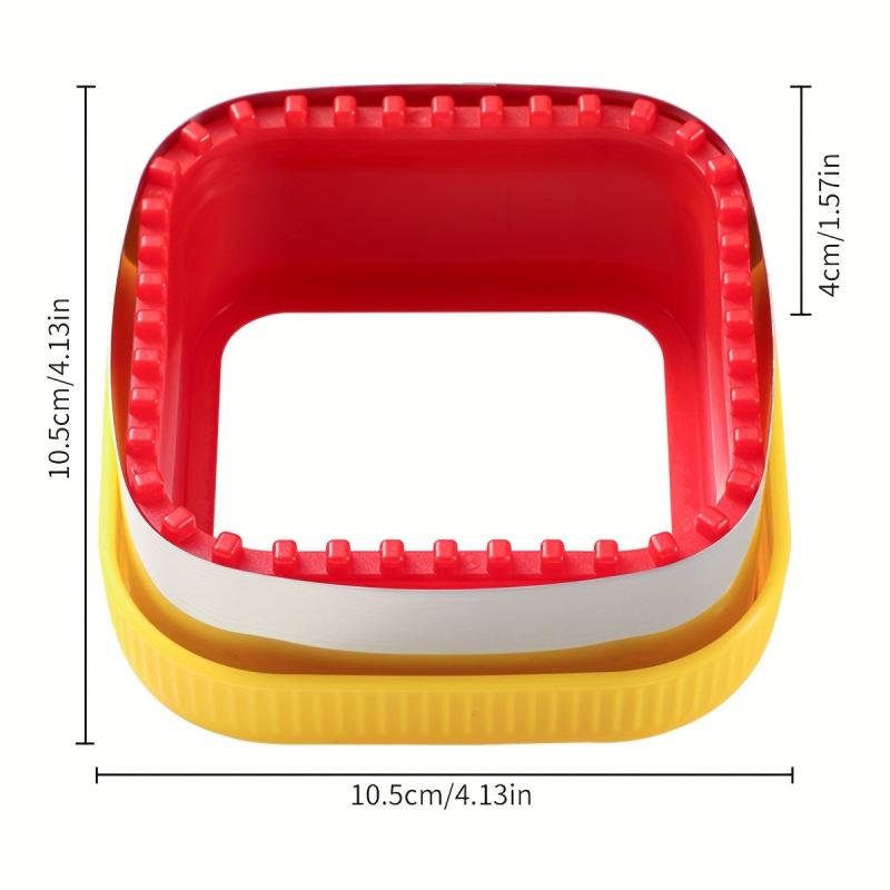 Sandwich Cutter And Sealer Square Stainless Steel And Plastic Cookie Cutter
