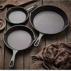 Cast Iron Skillet Frying Pan Pre seasoned Oven Safe Cookware