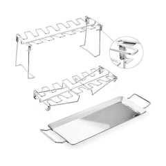 Chicken Leg Rack 14 Slot Stainless Steel with Drip Pan