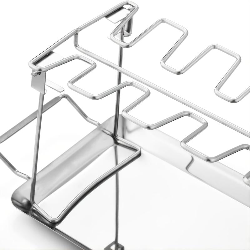Chicken Leg Rack 14 Slot Stainless Steel with Drip Pan