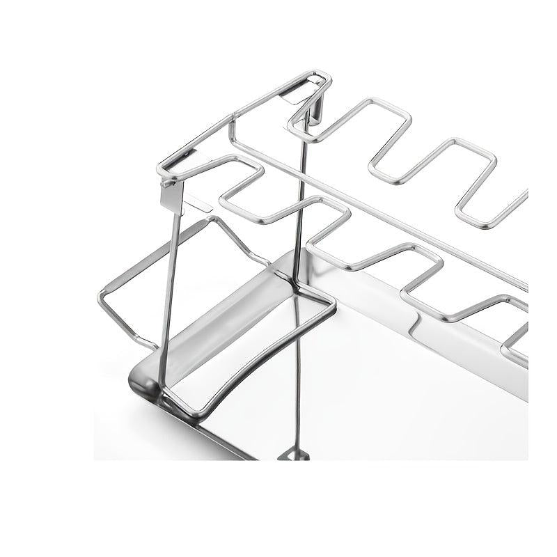 Chicken Leg Rack 14 Slot Stainless Steel with Drip Pan