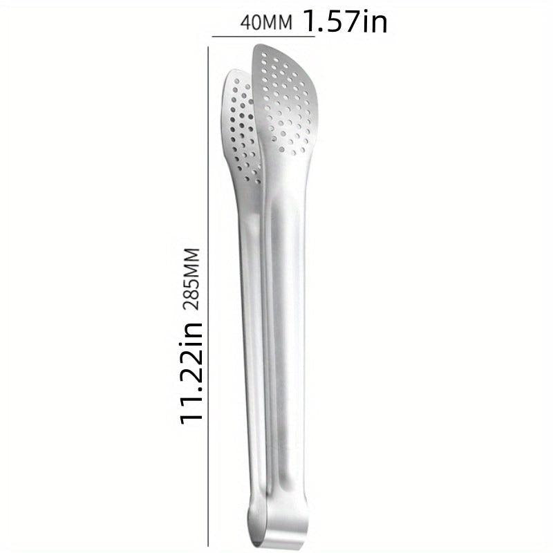 304 Stainless Steel Hollow Out Food Tongs for Cooking and Barbecue
