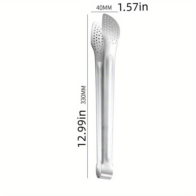 304 Stainless Steel Hollow Out Food Tongs for Cooking and Barbecue