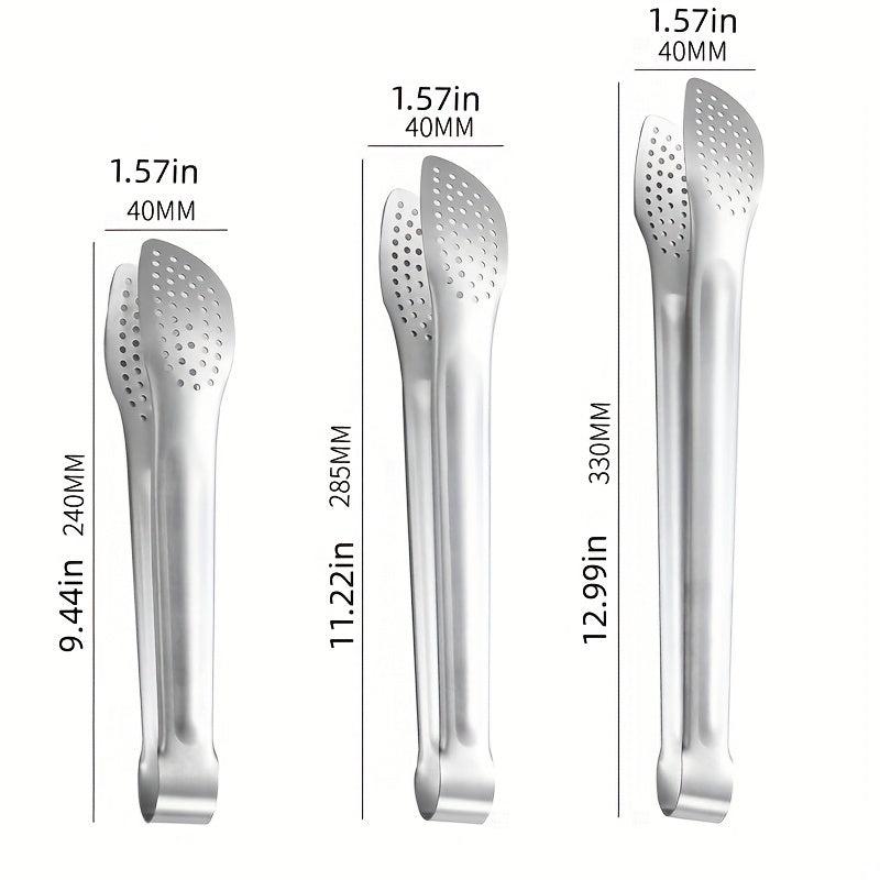 304 Stainless Steel Hollow Out Food Tongs for Cooking and Barbecue