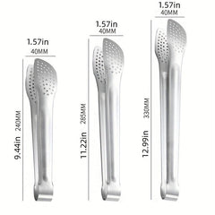 304 Stainless Steel Hollow Out Food Tongs for Cooking and Barbecue