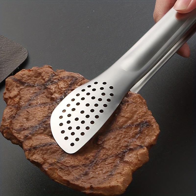 304 Stainless Steel Hollow Out Food Tongs for Cooking and Barbecue