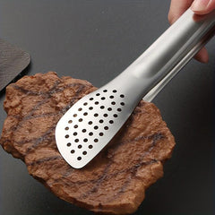 304 Stainless Steel Hollow Out Food Tongs for Cooking and Barbecue