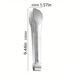 304 Stainless Steel Hollow Out Food Tongs for Cooking and Barbecue