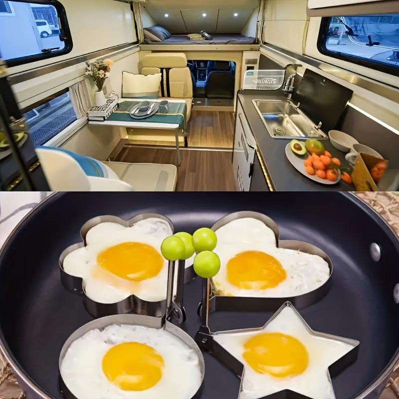 4pcs Stainless Steel Egg Rings for Omelets & Fried Eggs