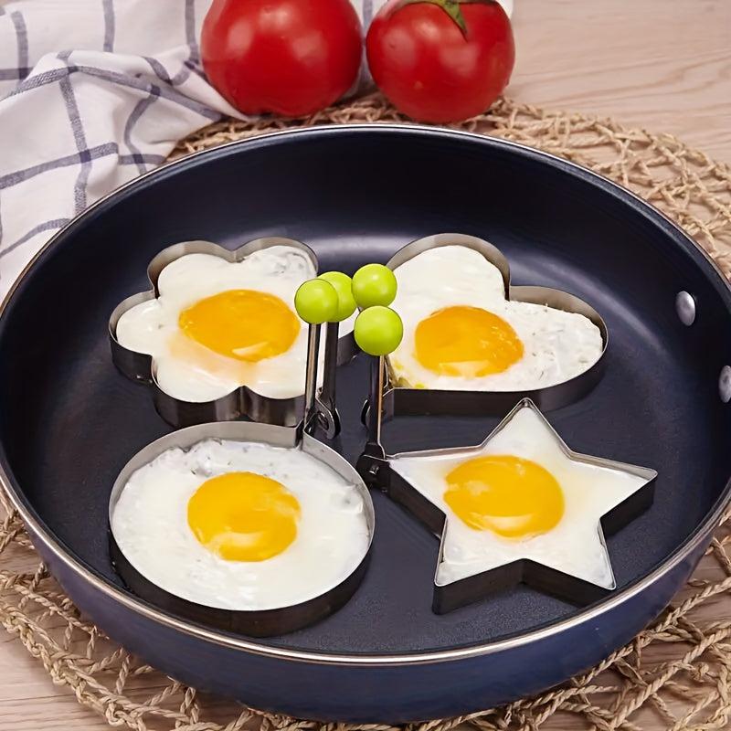 4pcs Stainless Steel Egg Rings for Omelets & Fried Eggs