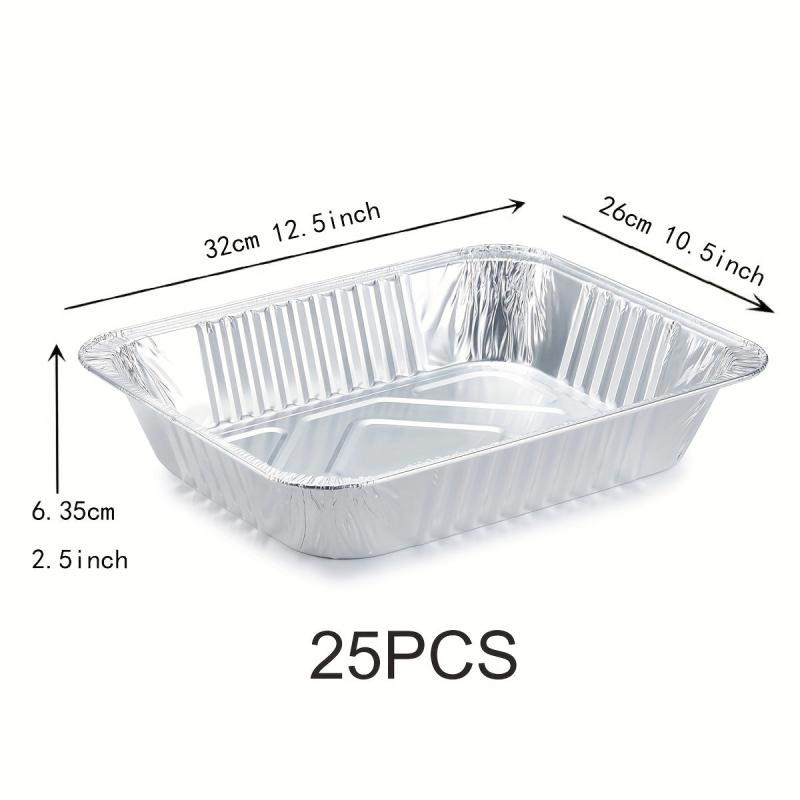 25pcs Aluminum Pans Disposable Foil Half Size Steam Table Deep Pans Tin Pans