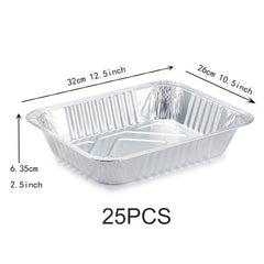 25pcs Aluminum Pans Disposable Foil Half Size Steam Table Deep Pans Tin Pans