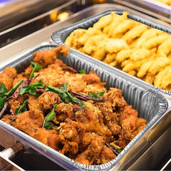 25pcs Aluminum Pans Disposable Foil Half Size Steam Table Deep Pans Tin Pans