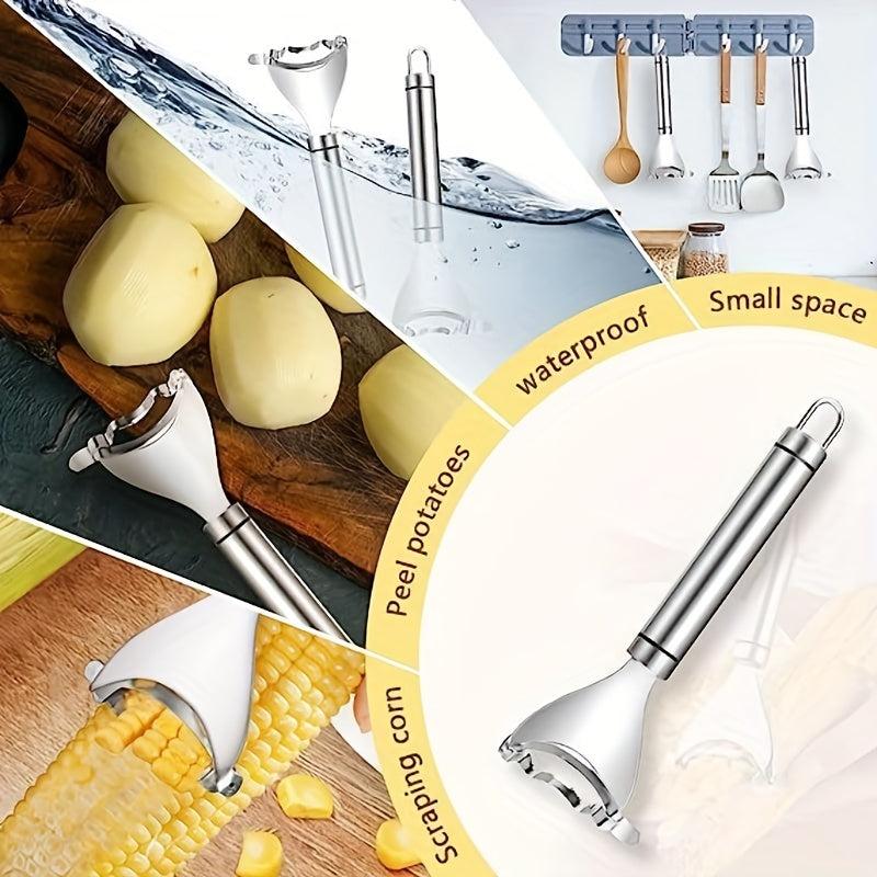 Stainless Steel Corn Peeler for Corn On The Cob, Grain Remover Tool