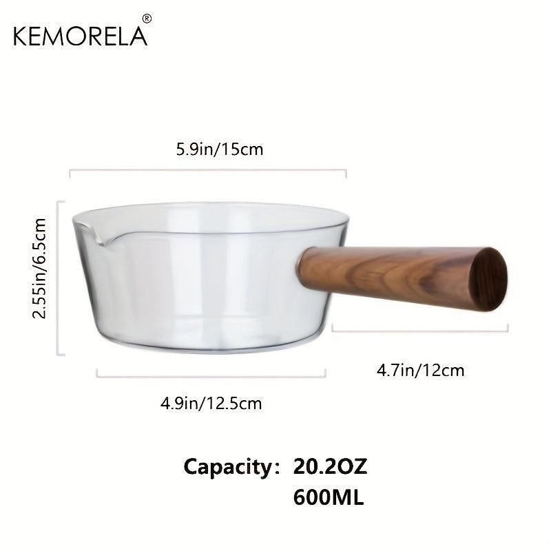 5oz Glass Pot With Wooden Handle Cooking