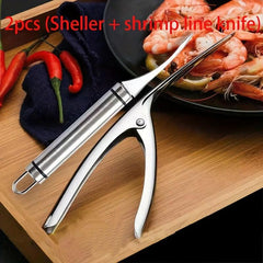 2pcs Shrimp Deveiner Tool Stainless Steel Prawn Peeler Seafood Peeler