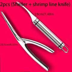 2pcs Shrimp Deveiner Tool Stainless Steel Prawn Peeler Seafood Peeler