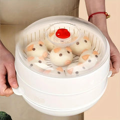 1pc Microwave Steamer Plastic Cooker For Kitchen Gadgets